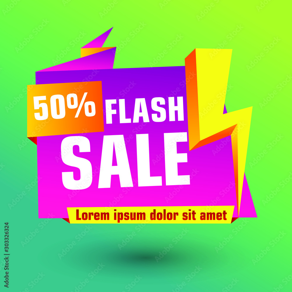 Flash Sale Design for business. Discount Banner Promotion Template. Flash Sale banner template design vector Flash Sale Design for business. Discount Banner Promotion Template. Flash Sale banner template design vector