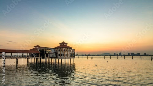 4K time lapse view of QEII Jetty of George Town, Penang