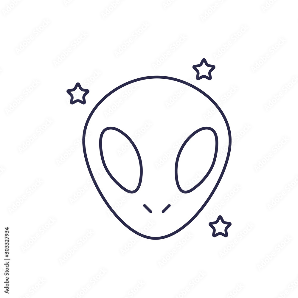 Obraz premium universe alien line style icon