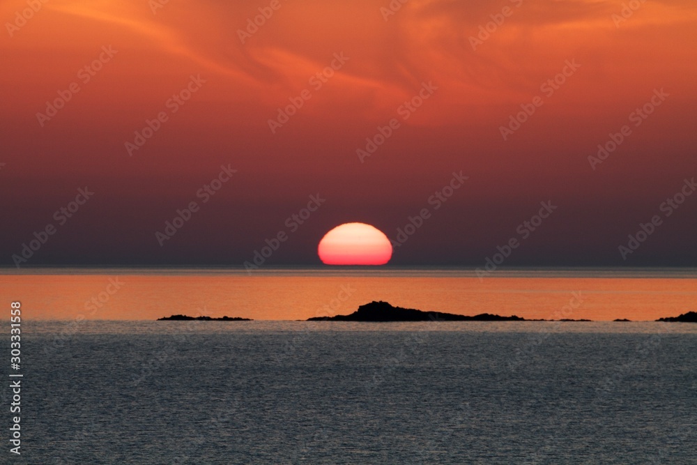 sunset over the sea, Crete, Greece