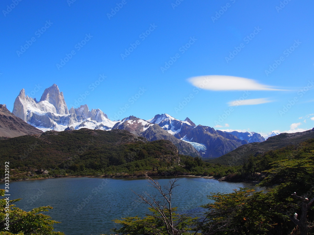 Wonderful view of Mount Fitz Roy in Los Glaciares National Park near El Chalten, Patagonia, Argentina Wonderful view of Mount Fitz Roy in Los Glaciares National Park near El Chalten, Patagonia, Argentina