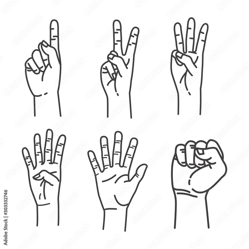 Obraz premium Hand Vector outline