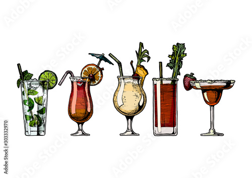 alcohol cocktails set