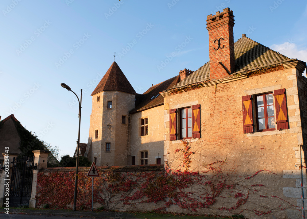 Old typical Burgundy house in France