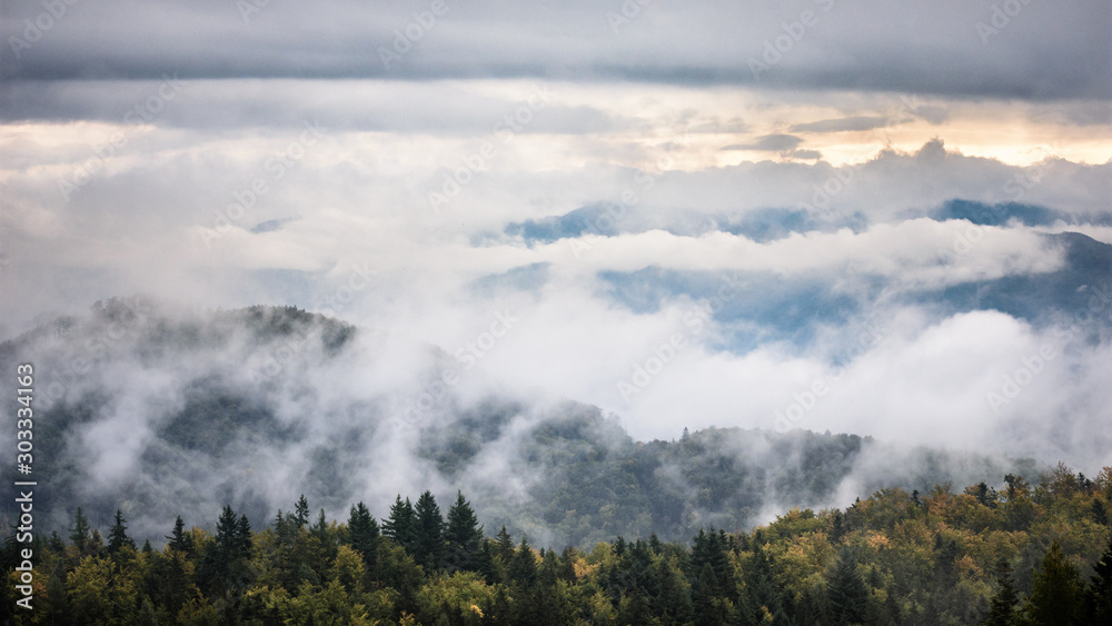 misty mountains in Slovakia