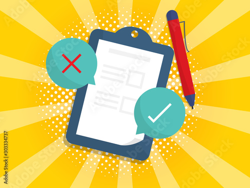 checklist paper on clipboarrd with true and false symbol