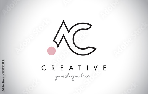 AC Letter Logo Design with Creative Modern Trendy Typography.