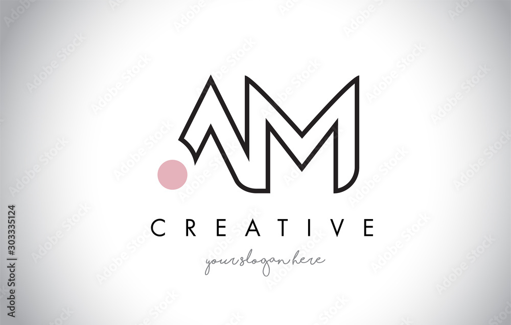 AM Letter Logo Design with Creative Modern Trendy Typography.
