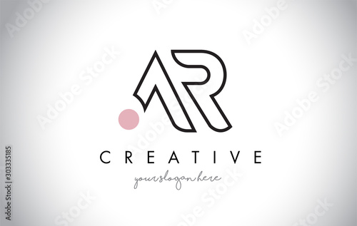AR Letter Logo Design with Creative Modern Trendy Typography.
