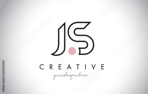 JS Letter Logo Design with Creative Modern Trendy Typography.