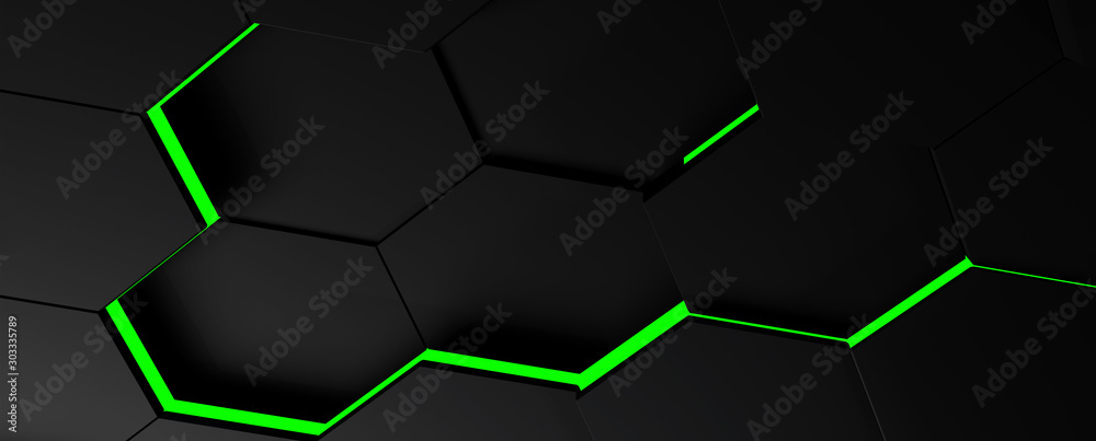 3d GREEN WITH YELLOW LINES illustration of honeycomb ABSTRACT BACKGROUND,  FUTURISTIC HEXAGONAL WALLPAPER, BACKGROUND Stock Illustration | Adobe Stock