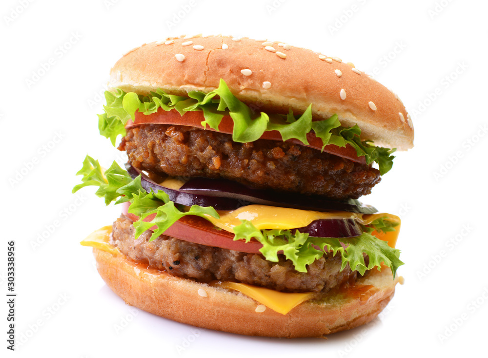 American hamburger on a white background American hamburger on a white background