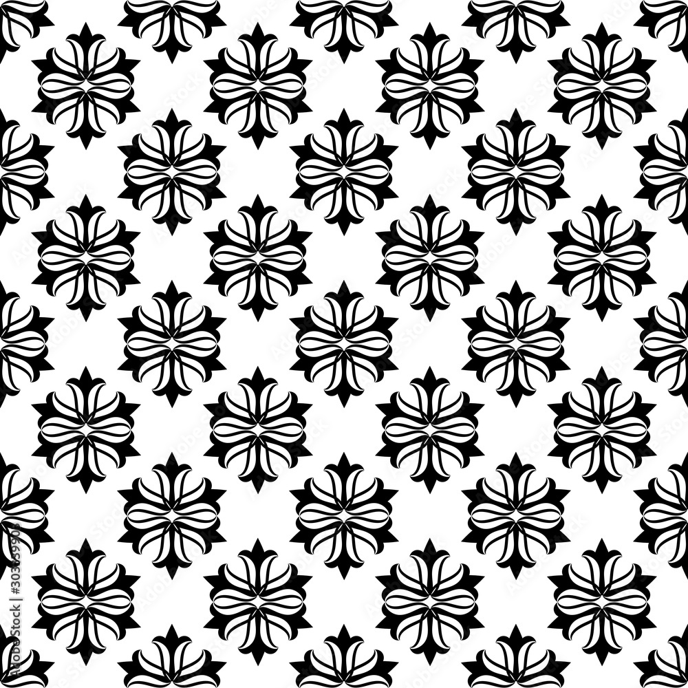 black and white abstraction. seamless floral pattern. black and white abstraction. seamless floral pattern.
