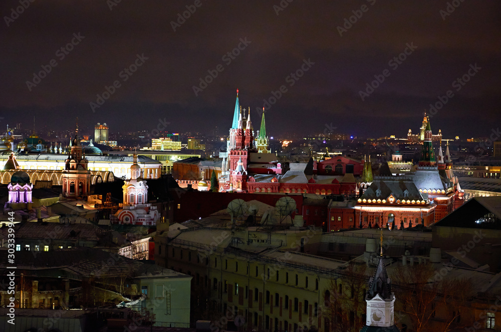 night view of kremlin