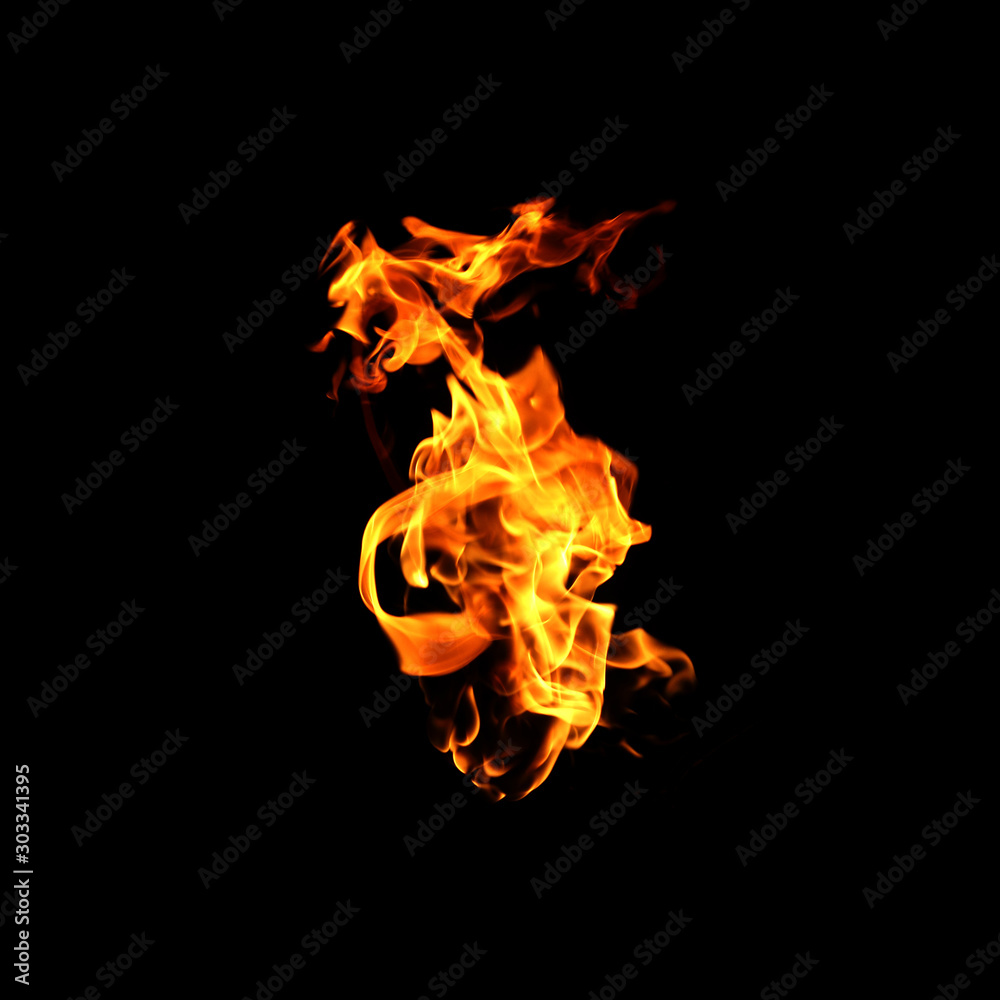 Fire flames collection isolated on black background Fire flames collection isolated on black background