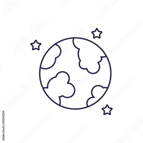 universe planet line style icon