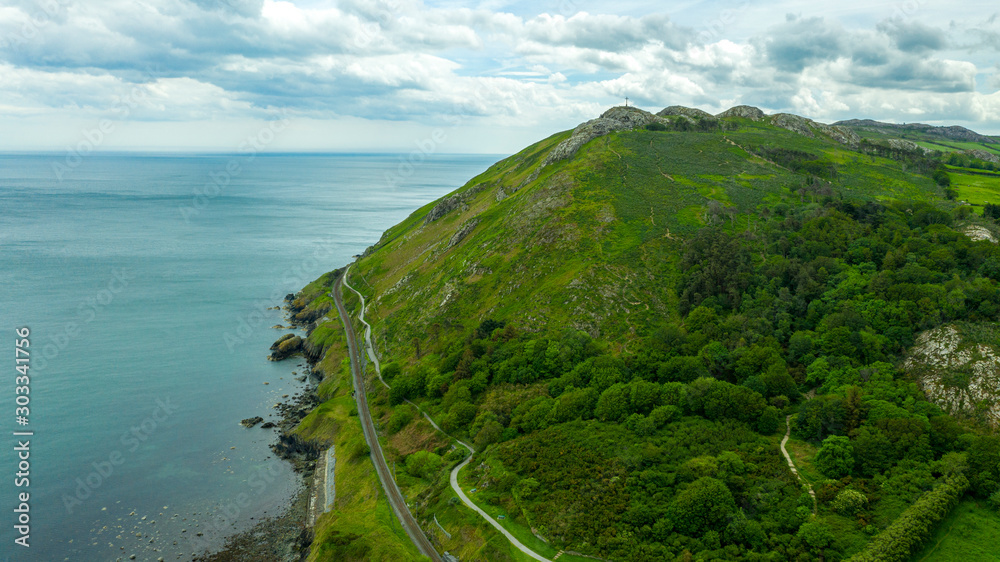 Αυτοκόλλητο Bray Head in county Wicklow Ireland aerial