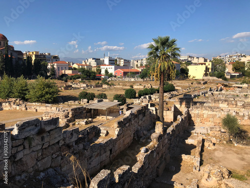 Ancient ruins in the center of Athens, Greece