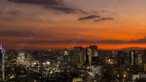 Wallpaper Mural 東京 　夕焼け　タイムラプス　2019 Torontodigital.ca