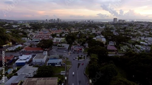 City Skyline at sunset in trinidad photo