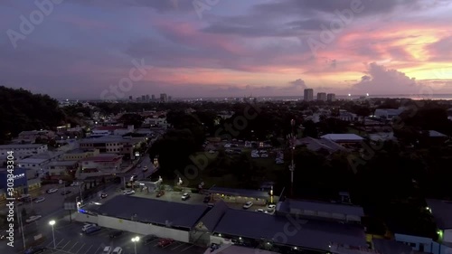 Amazing Sunset overlooking Port of spain trinidad photo