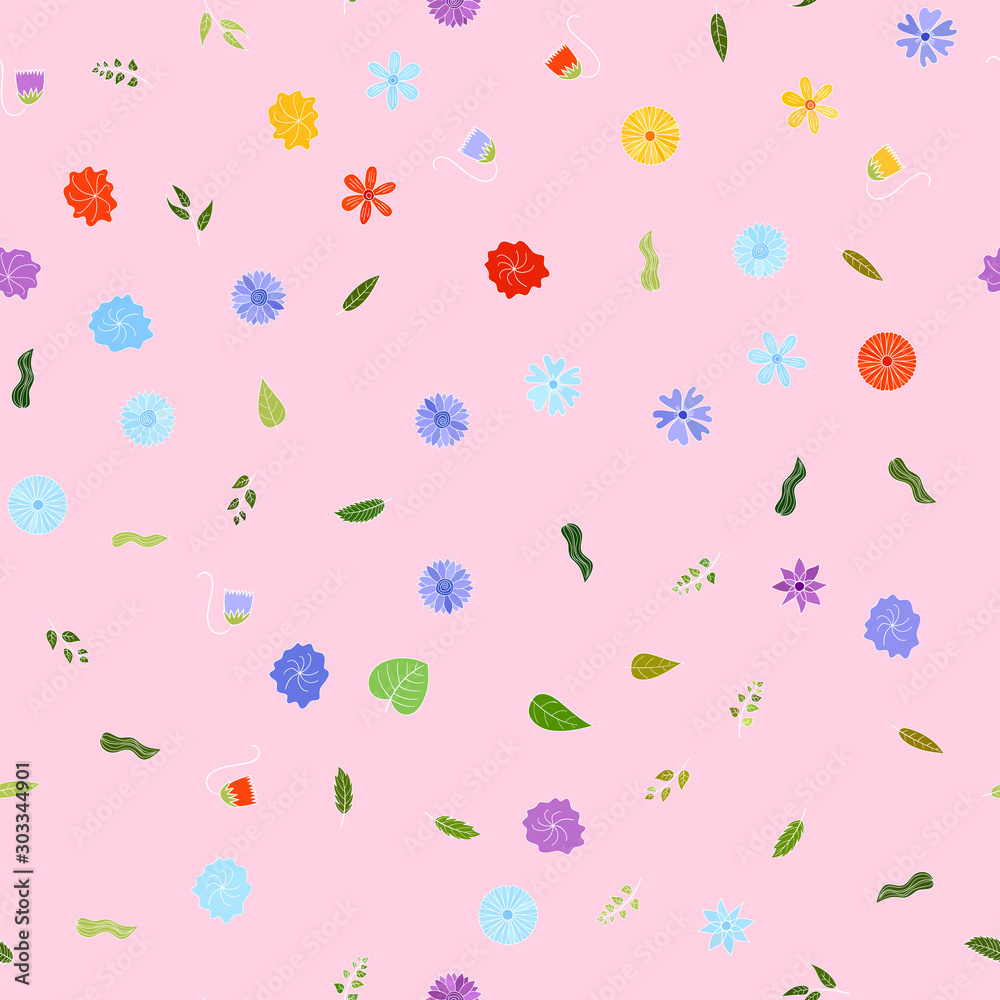 hand drawn vector floral seamless pattern