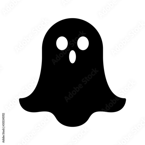 Ghost vector icon. Creepy horror illustration symbol. paranormal logo. halloween sign.