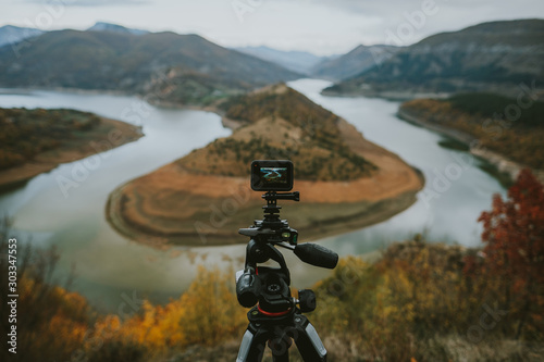 GoPro shooting mountain river