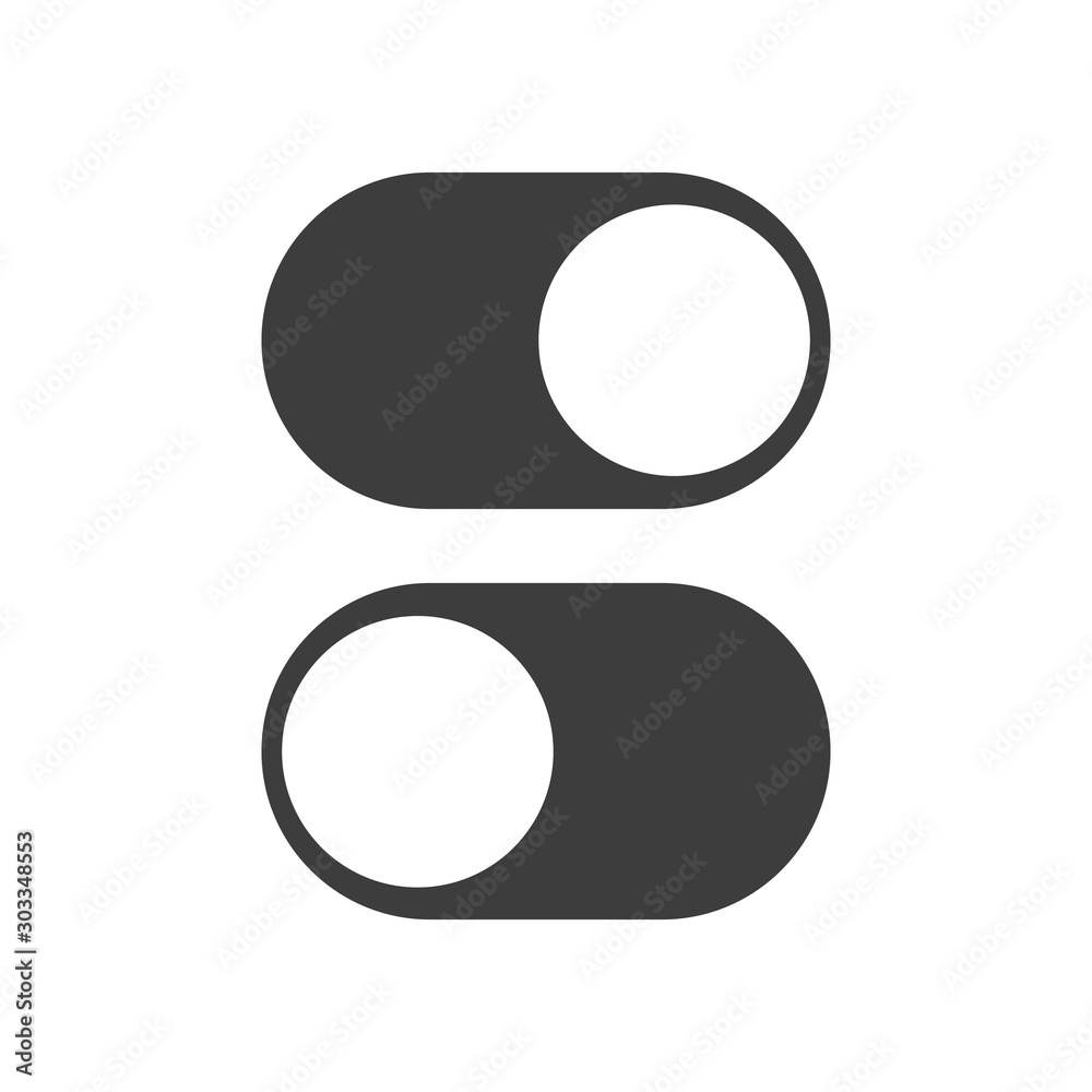 On And Off Green Toggle Switch Slider Buttons.vector illustration