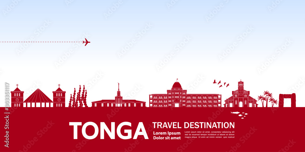 Tonga travel destination grand vector illustration. Tonga travel destination grand vector illustration.