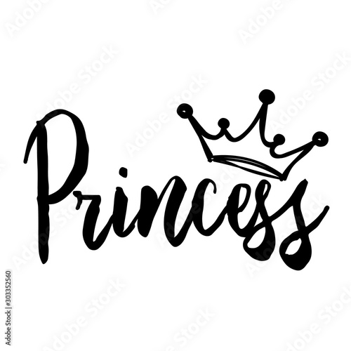 Princess vector design. Crown clip art. Holidays decor. Isolated on transparent background.