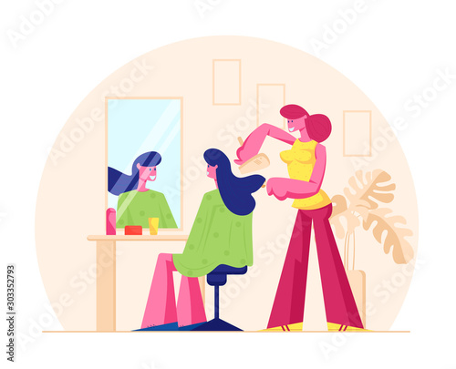 Young Woman Visiting Beauty Salon
