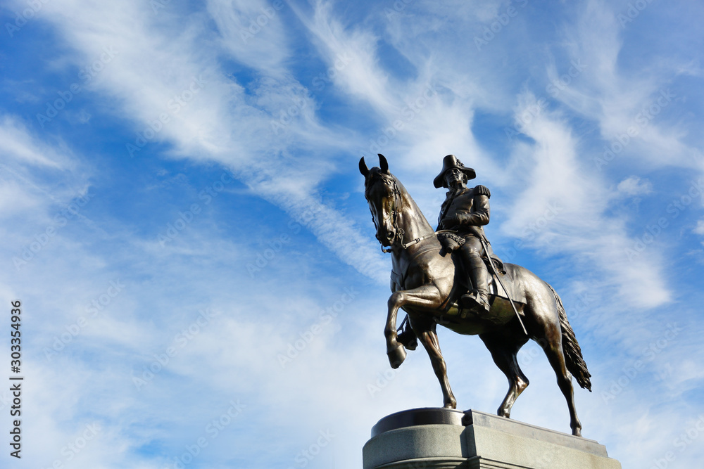 George Washington Statue at Boston Public Garden, Boston, Massachusetts, USA