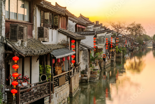 Canvas Print Ancient houses in Xitang Ancient Town, Zhejiang