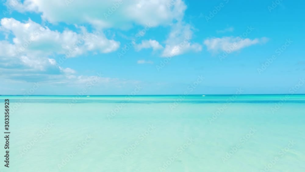 Panning Across Beautiful Caribbean Ocean On A Sunny Afternoon Panning Across Beautiful Caribbean Ocean On A Sunny Afternoon