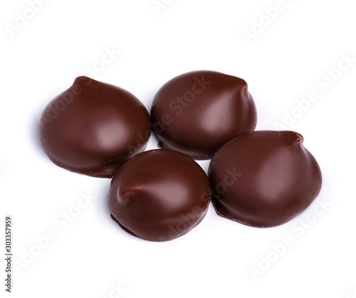 Wallpaper Mural Candy souffle in chocolate on white background isolation Torontodigital.ca