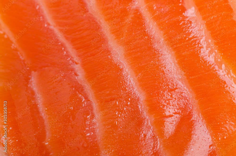 Smoked salmon fish macro background, healthy food
