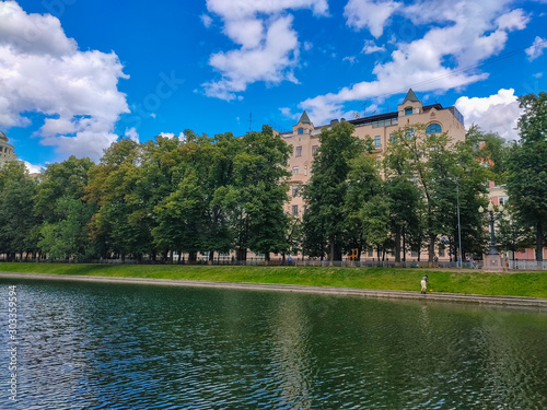 View to the Patriarch pond in Moscow, Russia photo