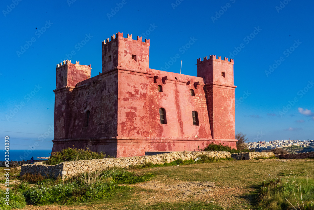 Saint Agatha's Tower aka The Red Tower, Malta. Saint Agatha's Tower aka The Red Tower, Malta.