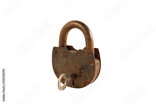 old barn lock and key