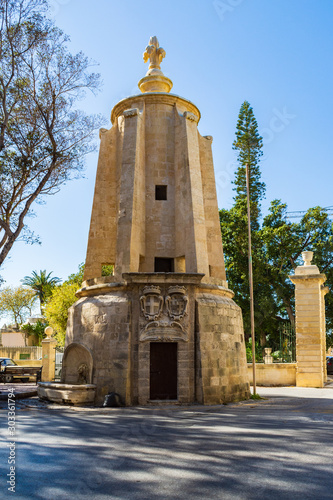 The Wignacourt Water Tower is a 17th century water inspection tower in the town of Floriana, Malta. photo