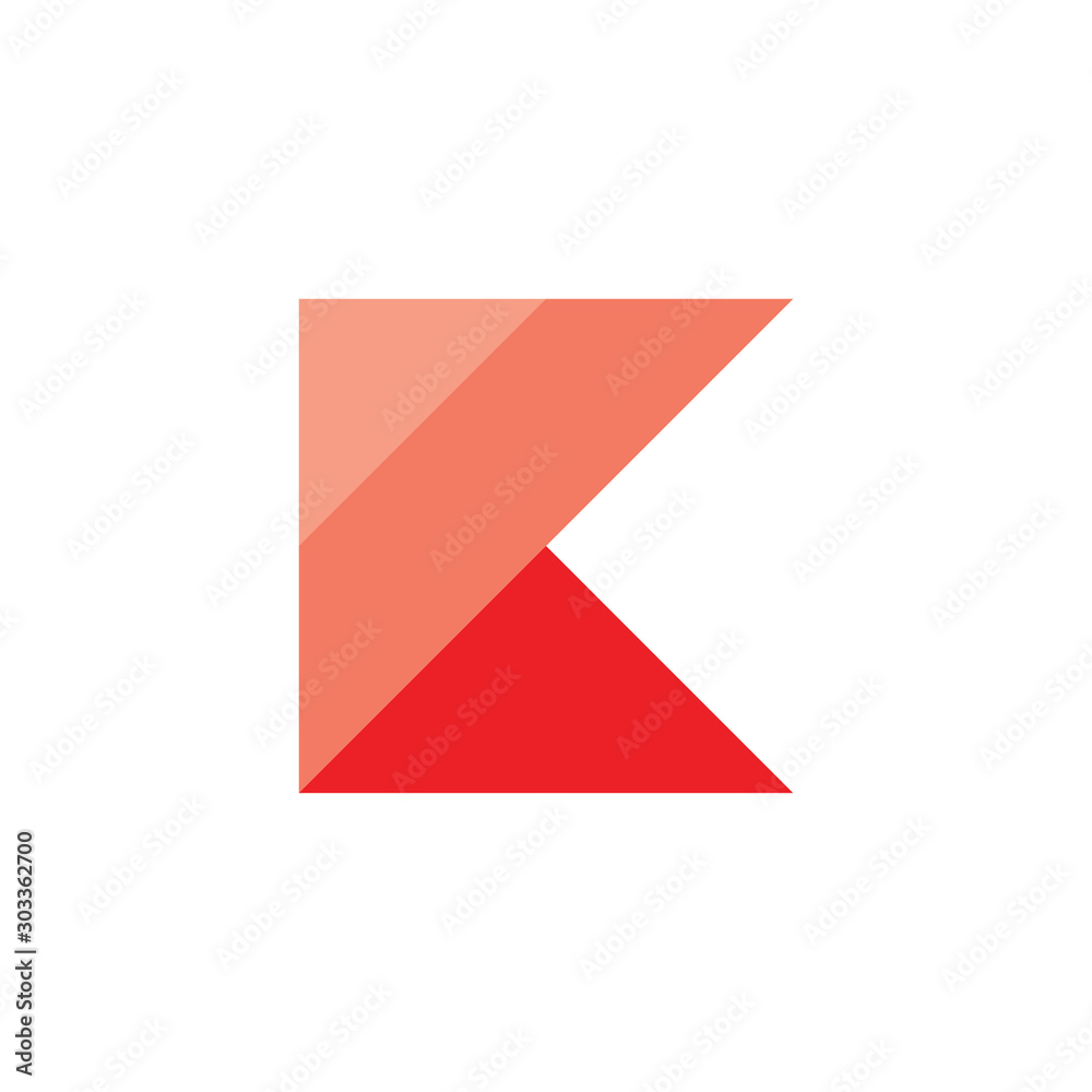 letter k simple gradient origami logo vector letter k simple gradient origami logo vector