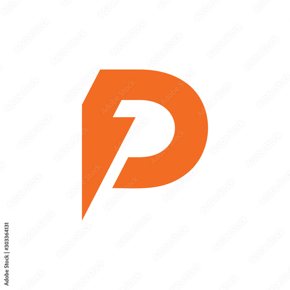 abstract letter d p thunder energy logo vector abstract letter d p thunder energy logo vector