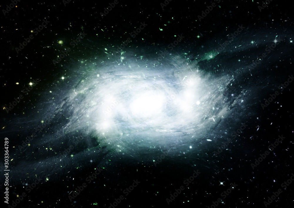 Naklejka Stars, dust and gas nebula in a far galaxy