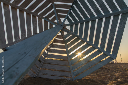 Beach umbrella, sunrise