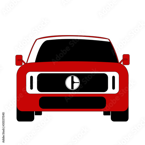 SUV front car red vector illustration isolated