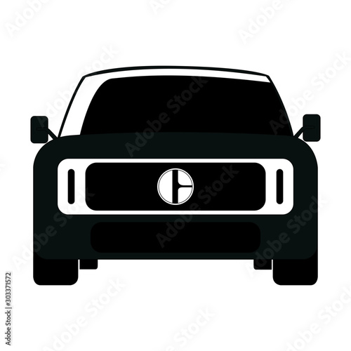 SUV front car grey vector illustration isolated