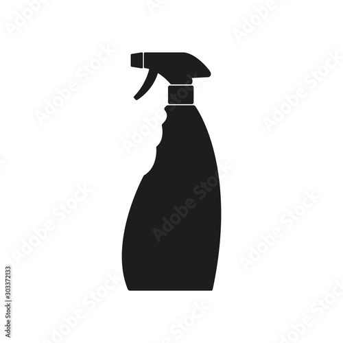 Icon of plastic container for cleaning. Simple vector illustration
