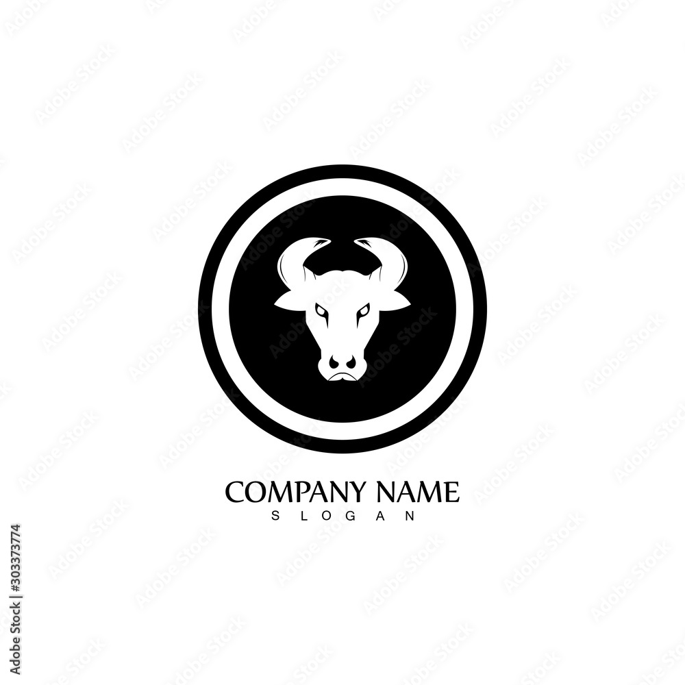 Bull horn logo and symbol template icons app