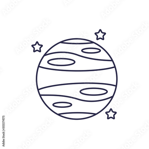 universe planet line style icon